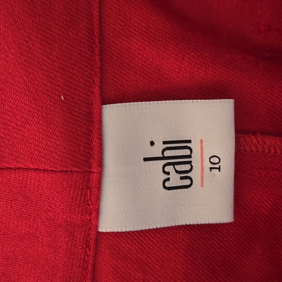 CABI Style 5503 Valentine Trousers Linen Flare Pants in Perfect Red Sz 10 - Picture 11 of 14